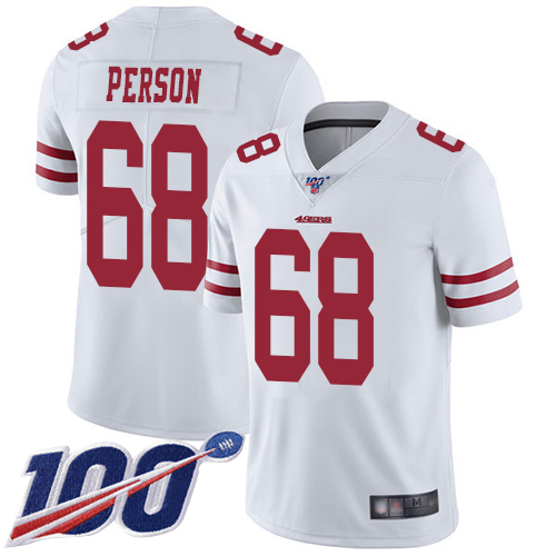 San Francisco 49ers Limited White Men Mike Person Road NFL Jersey #68 100th Season Vapor Untouchable->san francisco 49ers->NFL Jersey
